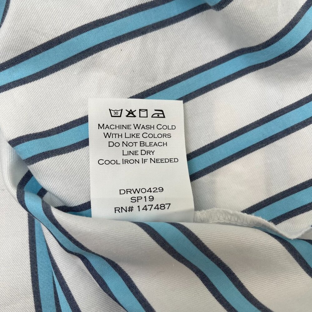 Draper James Blue and White Striped Midi Shirt Dress - Picture 15 of 16